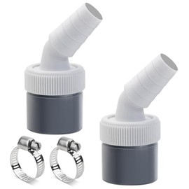 Jiavlyx Pack of 2 Drain Adapters Outlet, Dishwasher and Washing Machine Drain Adapter, with Outlet for Pipe Diameter 40 mm and Input Diameter 18-24 mm, with Hose Clamp, for Washing Machine, Dishwasher