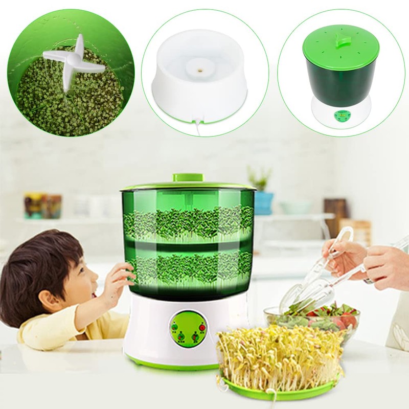 YIYIBYUS Multifunctional Bean Seed Sprouts Machine, Double Layer Fully Auto