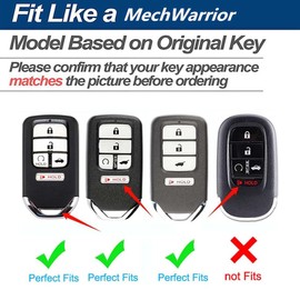 WKIOERAD Heavy Zinc Alloy Key fob Case Cover with Keychain Compatible with Honda Accord Civic CR-V CRV Pilot Passport Insight EX EX-L Key Shell Accessories (Model-A)