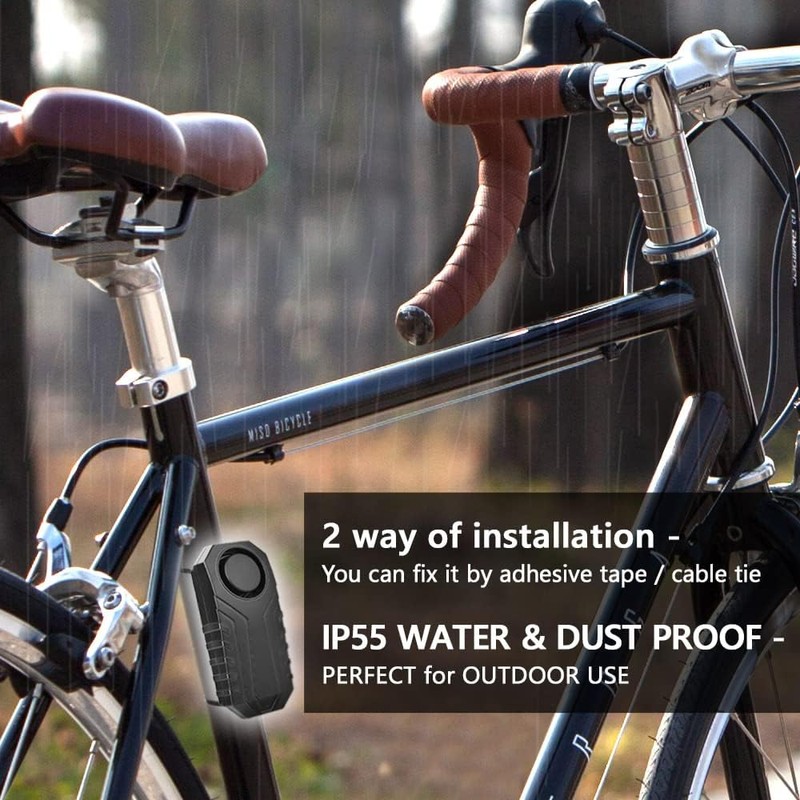 Japard Loudest 113dB Bike Alarm with Remote, Wireless Anti-Theft Vibration