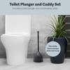 Casabella Toilet Plunger and Hideaway Caddy Combo for Bathrooms, 2-Piece