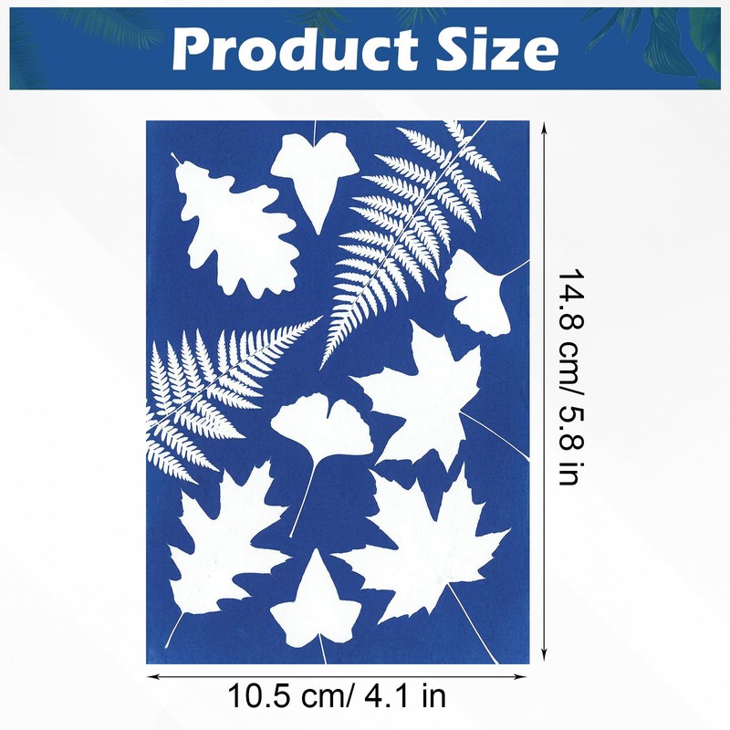 Sun Print Cyanotype Paper Kit, 100 Sheets A6 Cyanotype Papers