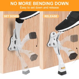 Kick Down Door Stoppers for Bottom of Door, Heavy Duty Kickdown Door Stop, Adjustable Door Stoppers (4 Inch x 1 Pack, White)