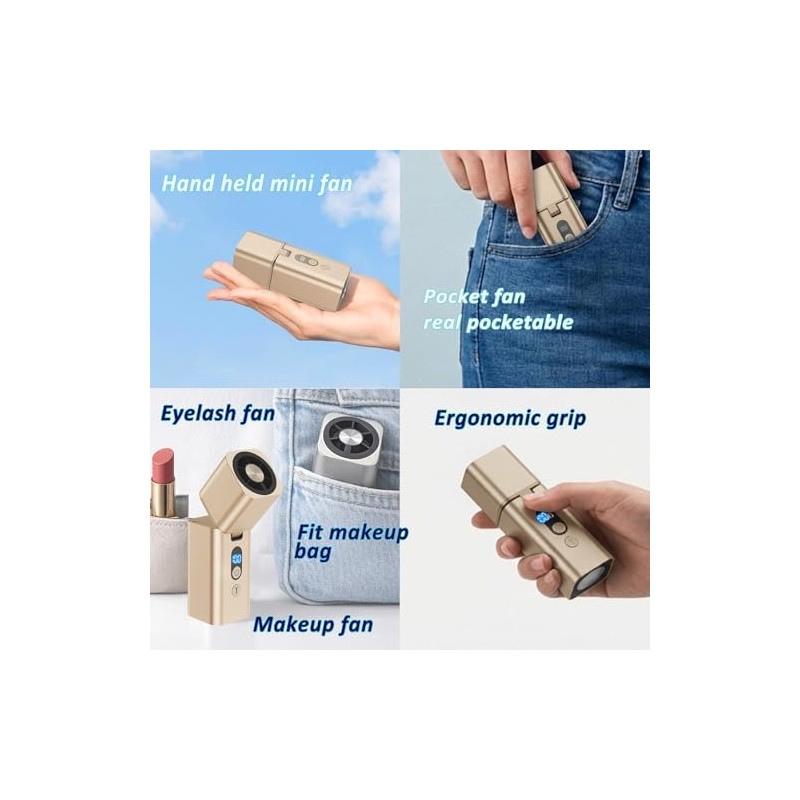 Ronjregan Metal Mini Handheld Fan 1-100 speed 15000RPM, 5000mAh Rechargeable