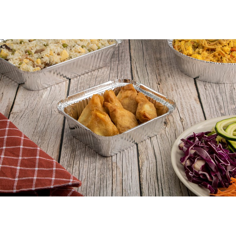 Miamex 25 x Disposable Aluminium Trays with Lids for Transporting
