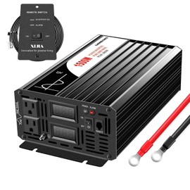 Xijia 1500W(Peak Power 3000W) Pure Sine Wave Inverter DC 12V to AC 120V 60HZ Solar Converter for Home Use car (DC12V (Range 10V-15V) 1500W)