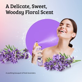 Body Spray For Women, Womens Perfume Fragrance Body Mist And Sprays, Women's Woodsy Luxury Scented Holiday Gifts and Birthday Presents, 8 oz Fine Mist Spray Bottle (Lavender)