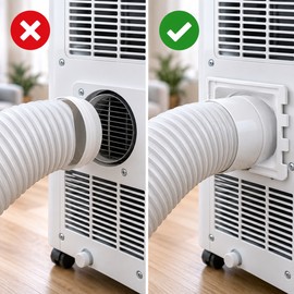 Portable Air Conditioner Exhaust Duct Adapter, ABS Vent Hose Connector for Mobile AC Exhaust Pipe