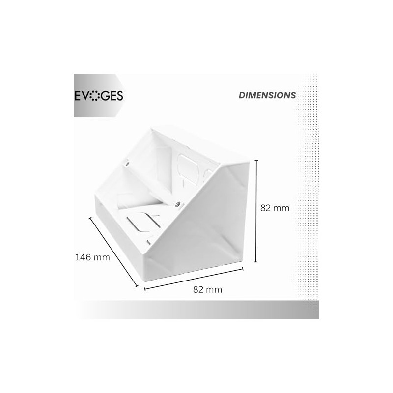 Evoges 45 Degree Angled Surface Mount Pattress Electrical Back Box,