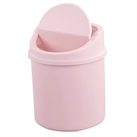 Fiazony bote de basura de encimera con tapa, mini bote de basura, rosa