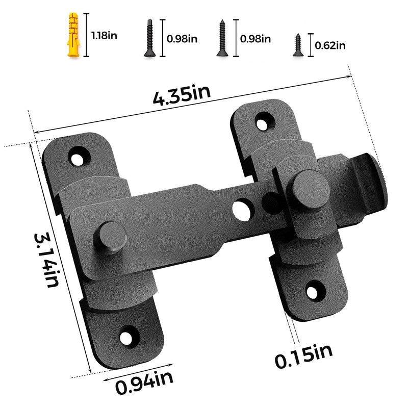 Gemasp Upgrade Sliding Barn Door Lock Latch, Stainless Steel Gate