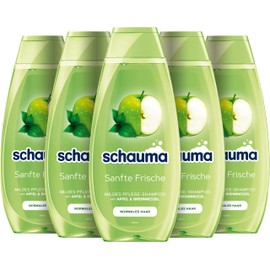 Schauma Schwarzkopf Mild Care Shampoo Gentle Freshness (5 x 400 ml), Hair Shampoo Cleanses Thoroughly Nourishes & Refreshes, Shampoo for Normal Hair, with Apple & Nettle Extract