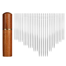 Darning Needles, Pack of 30 Embroidery Needles, Sewing Needles, Embroidery Needles, Pointed Large Eye, Stainless Steel, Self-Threading, with 1 Wooden Needles, Easy Threading Needles for DIY Embroidery
