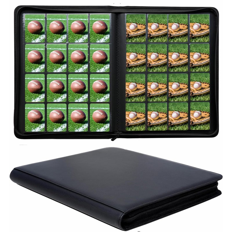 Trading Card Binder 16 Pocket, 1000+ Pockets Ringless PU Cover