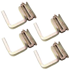 WorldPac (Pack of 4) Heavy Duty E Track 2" Finger Square J Hook Fitting - 3/8" Thickness Finger J Hook Fitting Enclosed Trailer Cargo Management