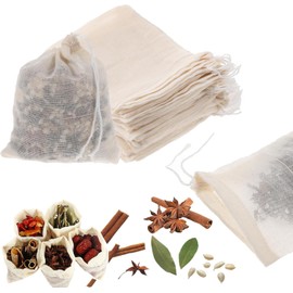 MUYYIKA Tea Bags Disposable Empty Tea Bags Tea Bags Drawstring Bags Cotton Gauze Bags Decoction Residue Separating Cotton Filter Bags Fabric Filter with Tea Clothing, Natural for Loose Leaf Tea