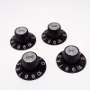 True Custom Shop® Black Witch Hat Control Knobs with Silver