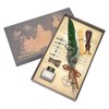 Retro Feather Pen Set Vintage Map Pattern Quill Pen Set