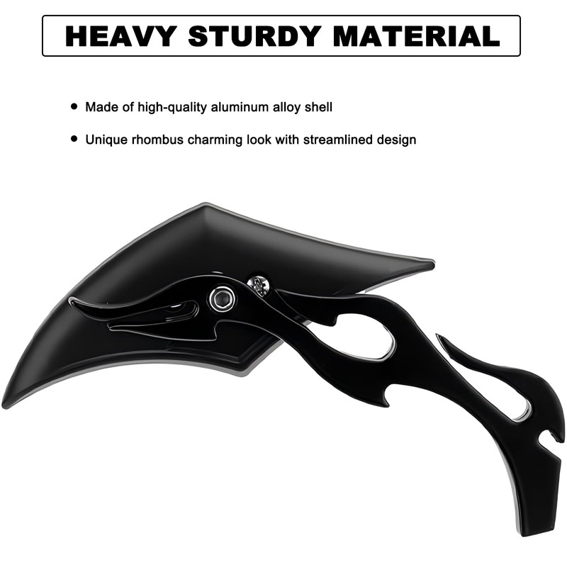 Universal Motorcycle Mirrors Black Diamond Blue Lens | Replacement for