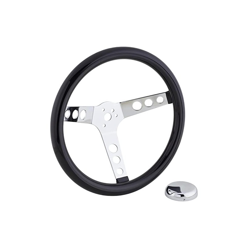 Speedway Classic 13 Inch Black Steering Wheel | Smooth Cushion