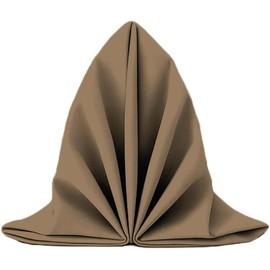 Mosley Servilletas de poliéster Lavables Medida 40x40 cms – con Dobladillo en los Laterales – Ideal para Bodas, Fiestas, Paquetes de 20 y 50 Piezas (20, Beige/Kaky)