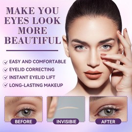 Eyeellyn Eyelid Lifter Strips 480PCS, Double Eyelid Tape, 3 Different Shapes Invisible Eyelid Tape, Set for Droopy, Uneven or Hooded Eyes, Instant Eye Lift Without Surgery, with Fork Rods and Tweezers