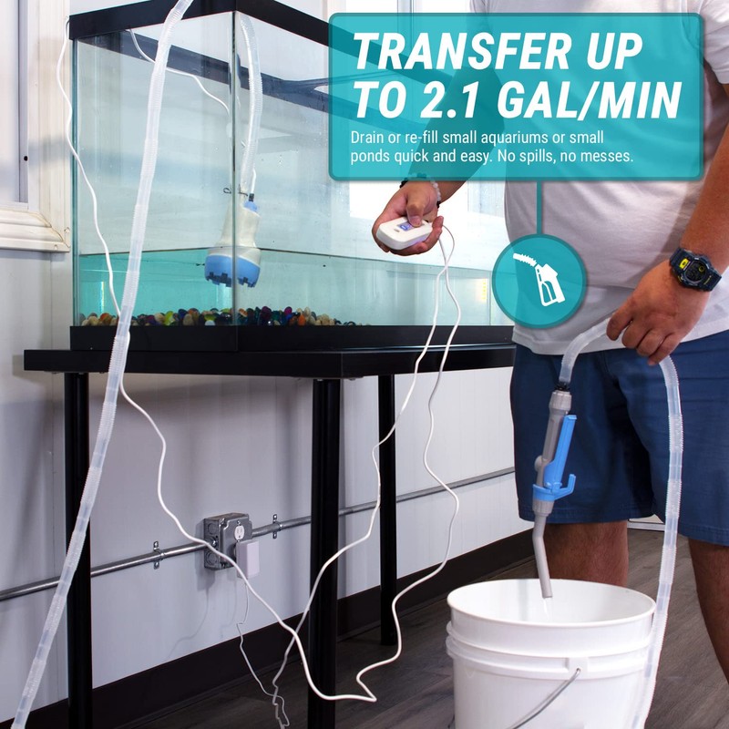 TERA PUMP Aquarium Gravel Cleaner - Electric Automatic Removable Vacuum