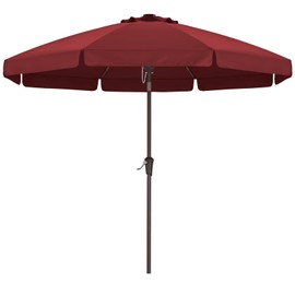 ABCCANOPY 10ft Scalloped Patio Umbrella, Outdoor Table Umbrella with Tilt and Crank, Fiberglass Ribs Deck Umbrella for Patio, Pool, Garden, Picnic (Burgundy)