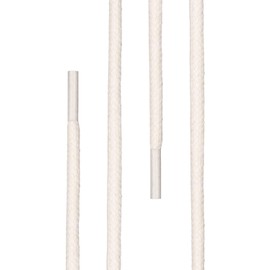 Di Ficchiano Premium Waxed Laces, Round Laces for Leather Business Shoes, Diameter 2 - 4 mm, Length 45 - 200 cm, Tear-Resistant - Off-White - 60 cm