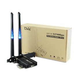 Ubit AX210 WiFi 6E PCIe Wireless WiFi Card Up to 5400Mbps(6GHz/5GHz/2.4GHz),BT5.2,OFDMA,MU-MIMO,Support Win 10 64bit Only