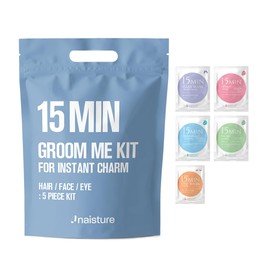Naisture 15-Minute Groom Me Kit Skincare Gift Set - All-in-One Bundle with Hair Face Eye Mask Complete Self-Care Kit (5 Pieces) Color / 나이스처 15분 그루밍 미 키트 스킨케어 선물 세트 - 헤어 페이스 아이 마스크가 포함된 올인원 번들 완벽한 셀프 케어 키트(5개) Color