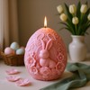 3D Easter Bunny Candle Molds Rabbit Flower Egg Candle Silicone