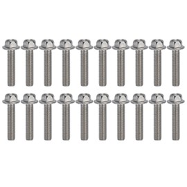 20Pcs M10x1.5 Screw Bolts A2‑70 Stainless Steel Flanged Hex Head Bolt with Gasket DIN6921M10x45