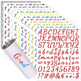 Alphabet Stickers 12Sheets Self Adhesive Vinyl Letter Number Stickers Decals DIY Scrapbooking Greeting Cards Mailbox Home Business Address Craft Decoration (12 Colors,1inch)
