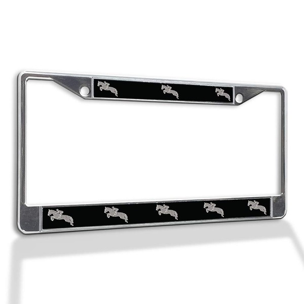 Fastasticdeals Metal Insert License Plate Frame Jumper Horse Weatherproof Car