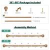 QDWIS Imitation Wood Grain Ball Curtain Rods for Windows 48