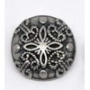 Metal Buttons 22 mm Round Antique Silver Buttons Flowers Eyelet