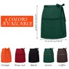 Half Waist Aprons with 2 Pockets, Unisex Short Cloth Serving