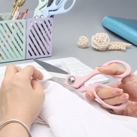 Pink Fabric Scissors 8" Sewing Scissors Premium Tailor Scissors Heavy Duty Stainless Steel Professional Dressmaker Shears for Home Office (Pink Scissors)