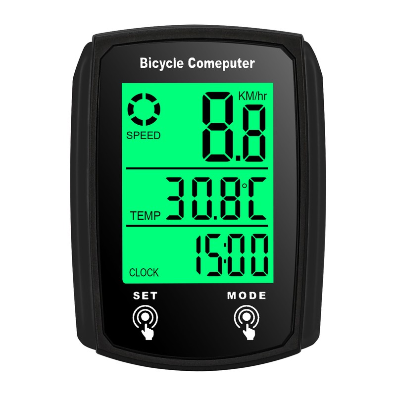Wired Bike Computer 19 Functions Touch Bike Speedometer Odometer Waterproof