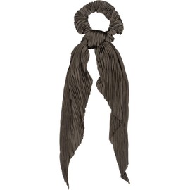 styleBREAKER Ladies hair tie pleated with bow in retro style, elastic, scrunchie, plait elastic, hair band 04027014, Colour:Dark Grey