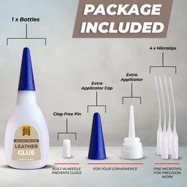 Y'allCanDiy Y'allCanDiy Super Glue for Leather - Leather Glue Adhesive for Purses, Sofas and Furniture. Heavy Duty Waterproof Cyanoacrylate Based Adhesive for Leathercraft, Upholstery