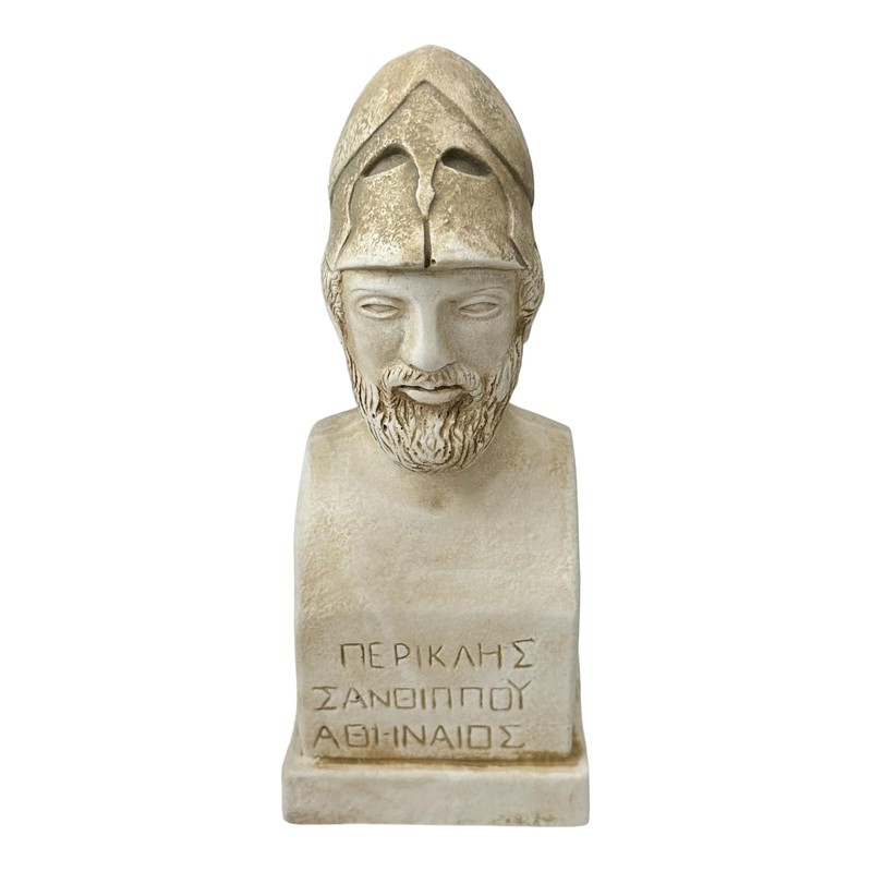 Pericles Leader of Athenian Democracy Bust Cast Stone Statue Sculpture