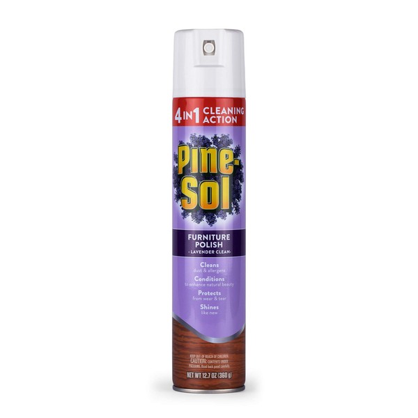 Pine-Sol Furniture Polish | Wood Furniture Polish Spray | Wood Polish Spray for Your Furniture Gives You A Powerful Clean You Can Trust | 12.7 Ounces, Fresh Lavender Scent