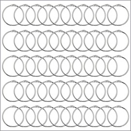 1.25" Binder Rings, 50 Pack, 1.25 Inch Loose Leaf Binder Rings, Nickel Plated Steel, Book Rings, Index Card Rings, Metal Rings for Index Cards, Rings for Flash Cards, Paper Rings, Small Binder Ring