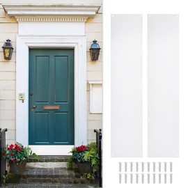 uxcell 2pcs Door Kick Plate, 6 x 28 Inches Aluminum Kick Plate Door Plate, 1.5mm (1/16 Inch) Thickness, for Exterior Front Door or Back Door, White