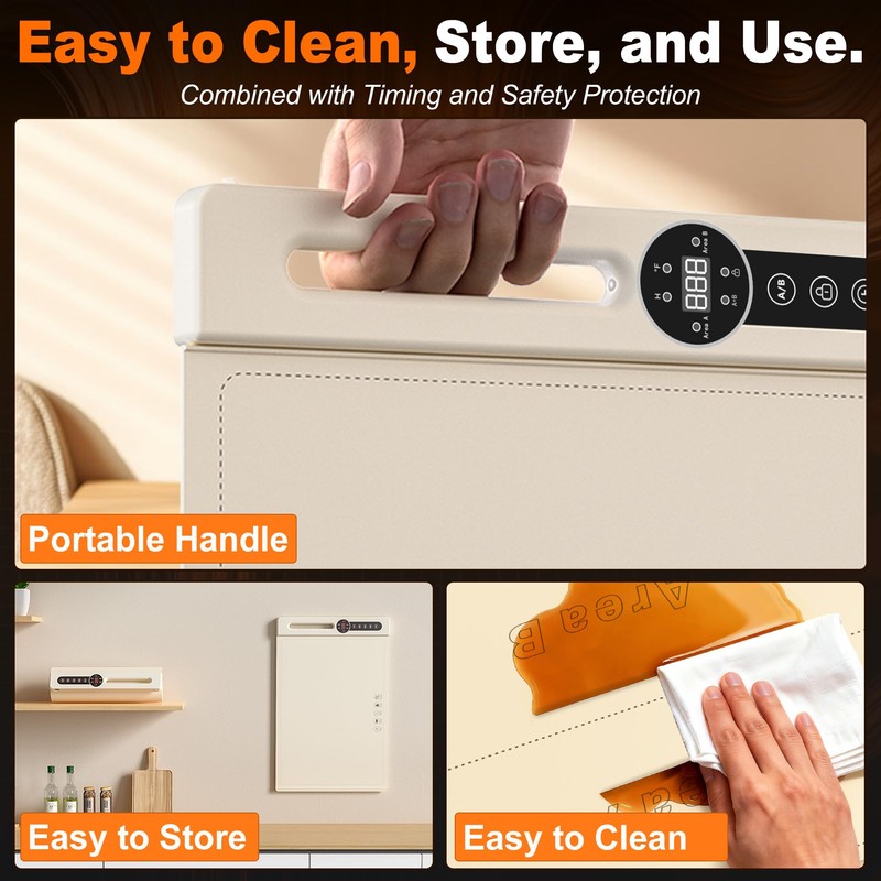 MUALIK Warming Mat for Food, Roll-UP Fast Heating Silicone with