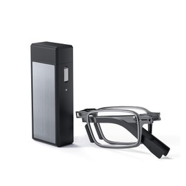 SKYOLUY Durable Ultra Thin and Lightweight Folding Reading Glasses for Men Women, Blue Light Blocking Compact Computer Foldable Readers, Pocket Portable Sturdy Frame With Case Black 1.75x