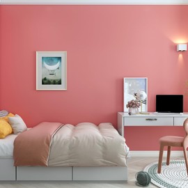 YENHOME Peach Pink Wallpaper Peel and Stick Wallpaper for Bathroom Wall Bedroom Kitchen Cabinet Removable Contact Paper Self Adhesive Vinyl Roll for Furniture Countertops Dresser Waterproof 17.7"X200"