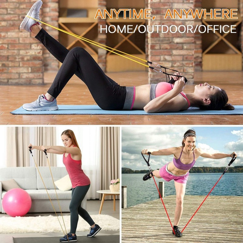 himaly Bands Set with Handle 10-150lbs Levels Strength Exercise Band
